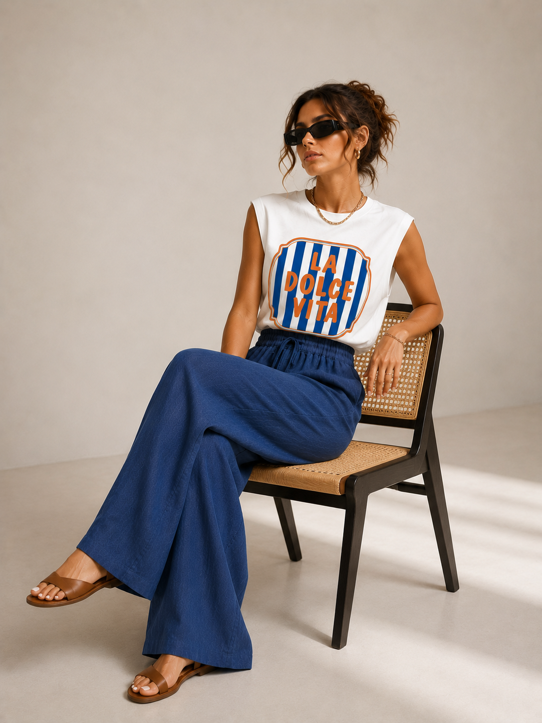T-shirt sans manche "la dolce vita"