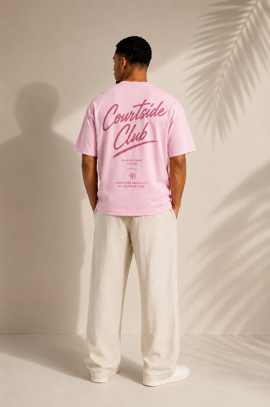 T-shirt manches courtes "courtside club pink edition"