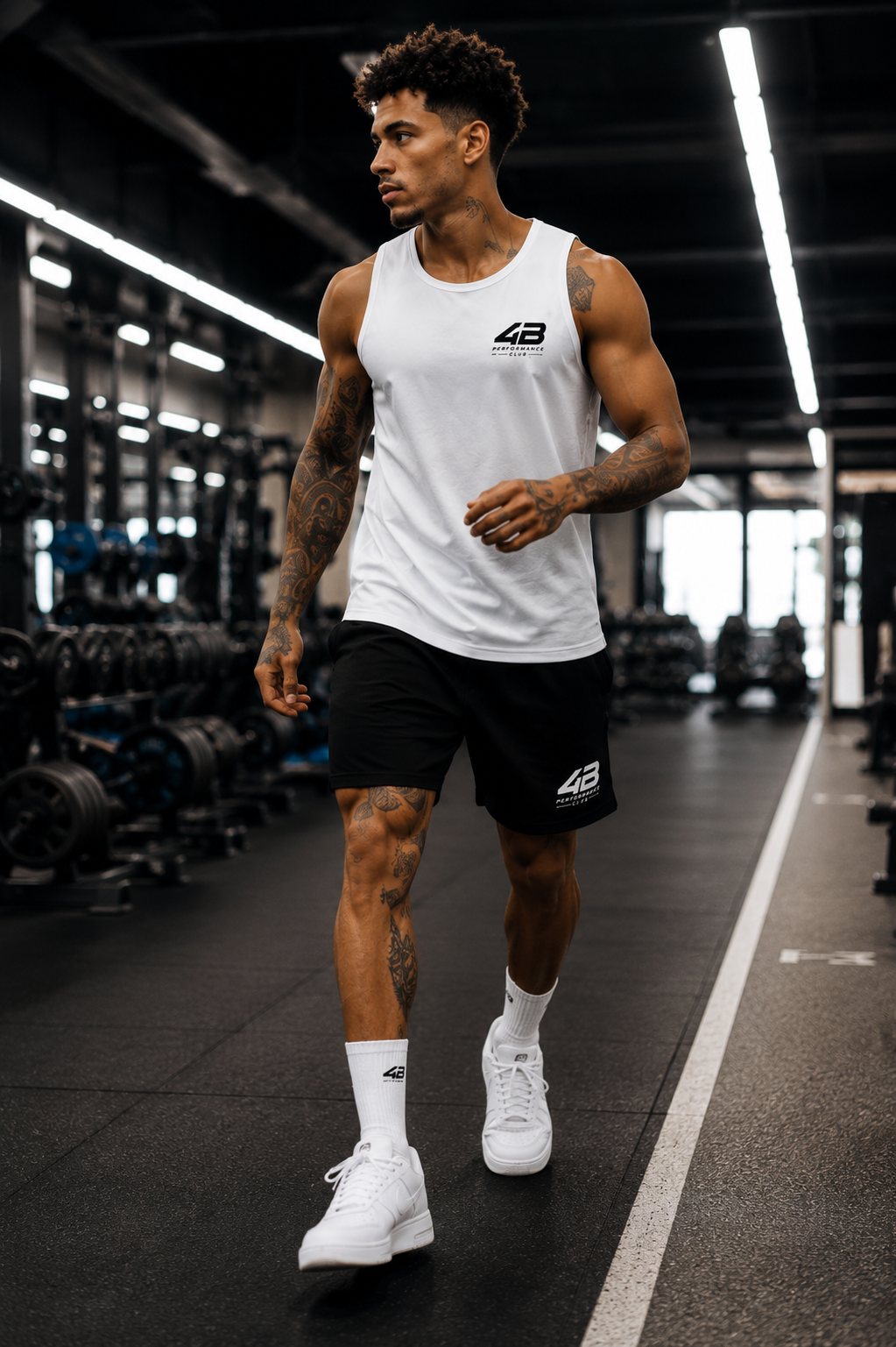 Ensemble de Sport Homme 4B Performance Club – Rain or Shine – Noir & Blanc