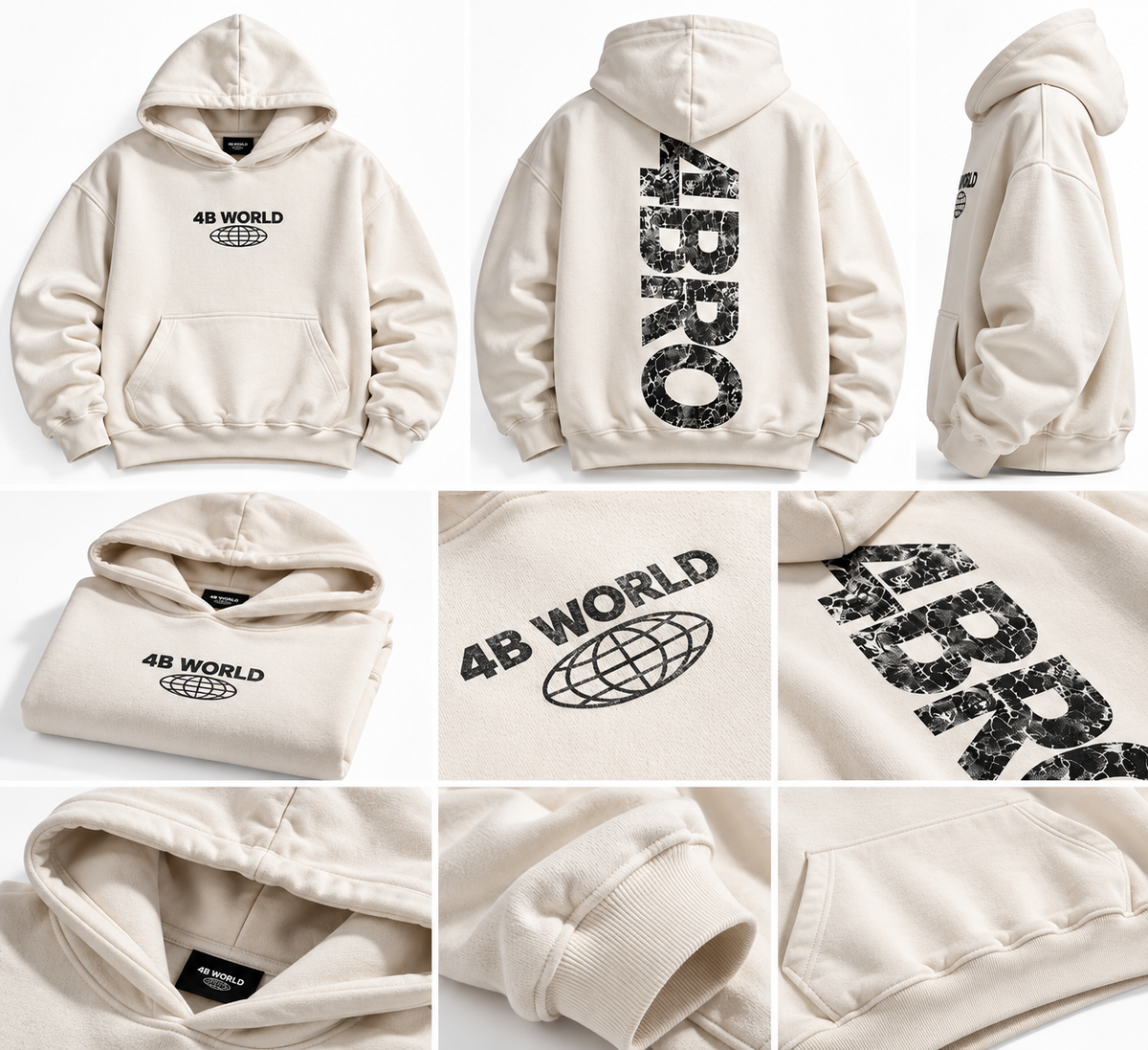 Sweat à Capuche Oversize 4BRO – 4B World | Hoodie Streetwear Unisexe