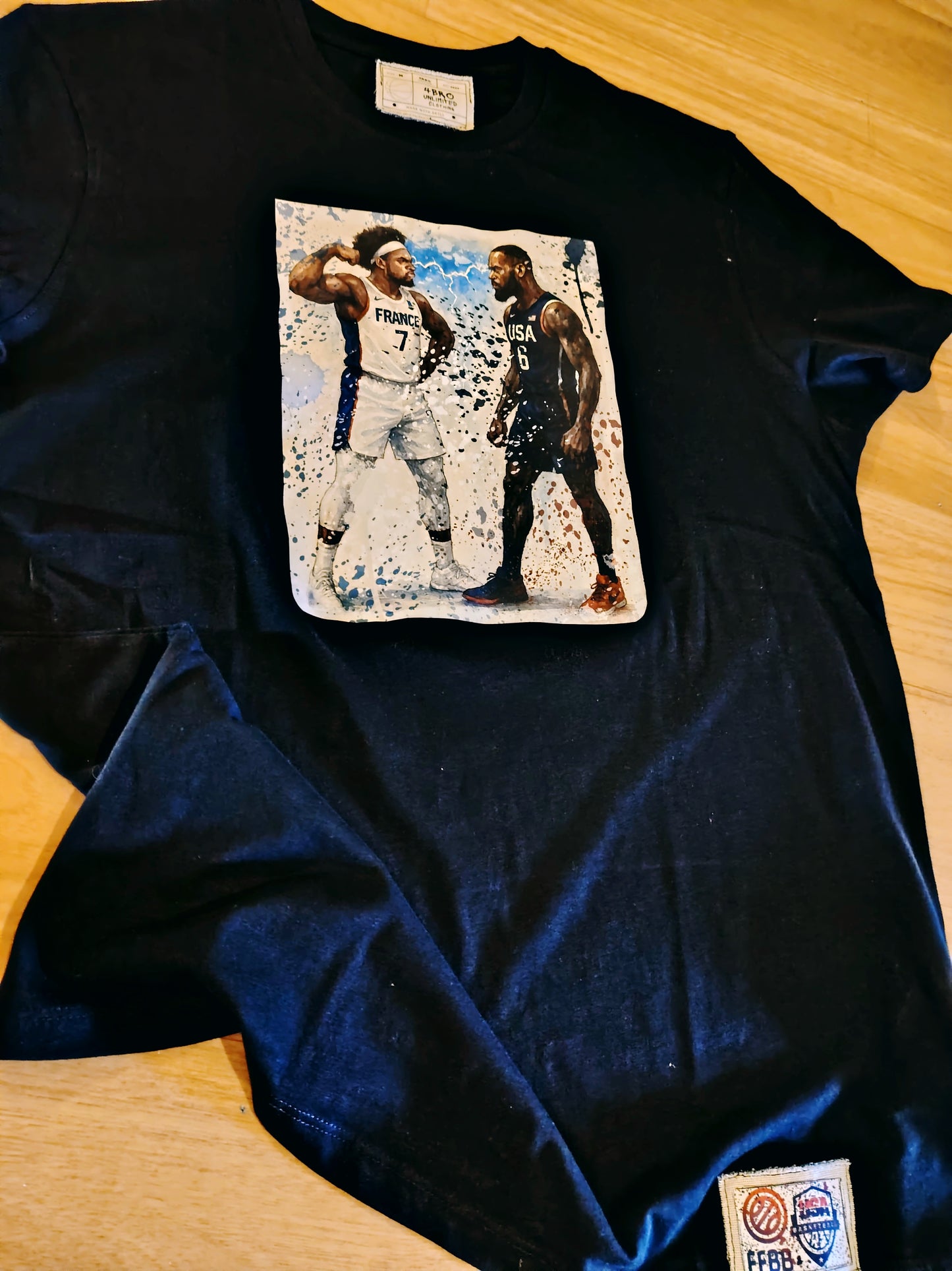 T-shirt collection "Créa by 4bro" LeBron vs Yabusele