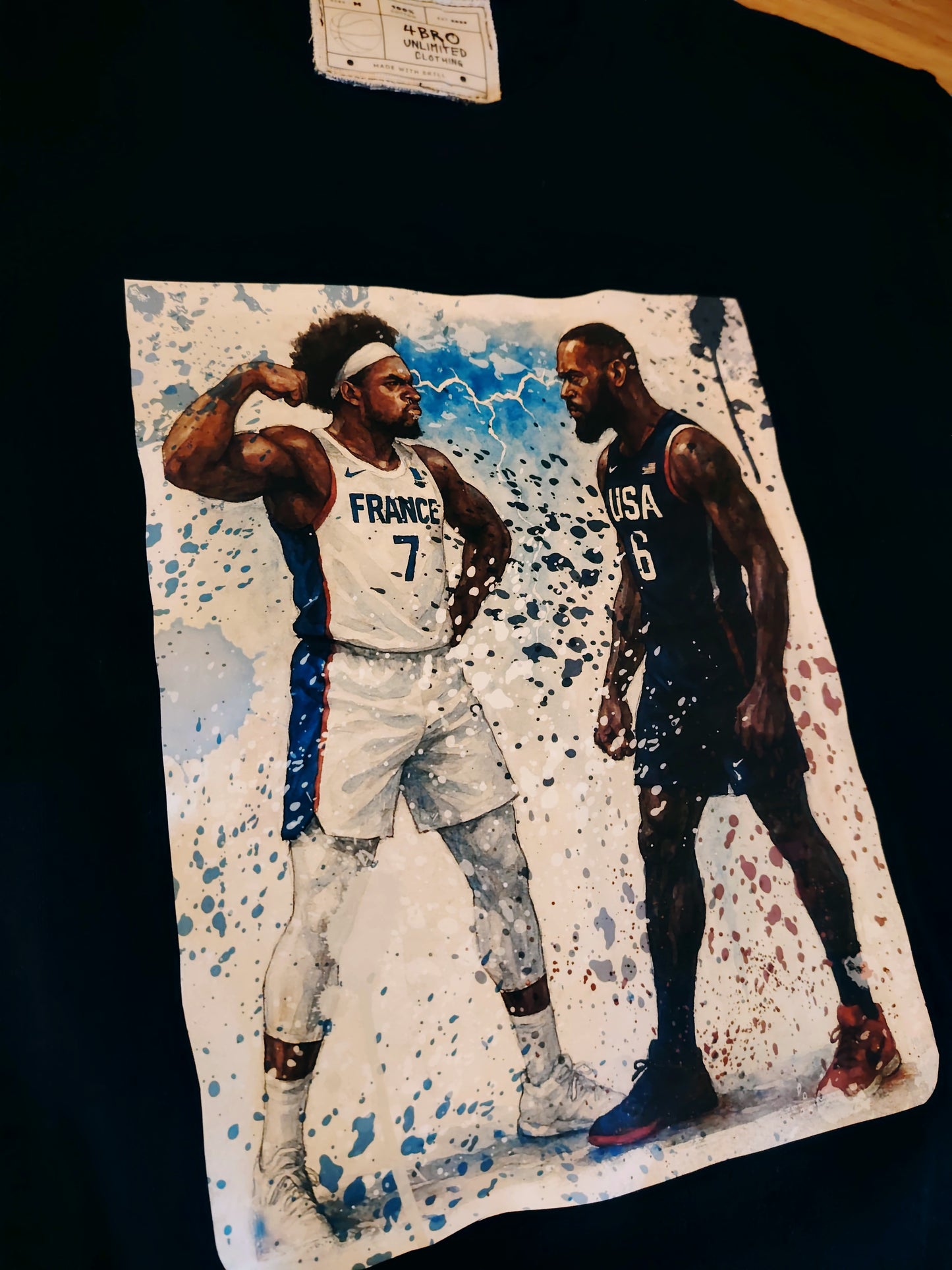 T-shirt collection "Créa by 4bro" LeBron vs Yabusele