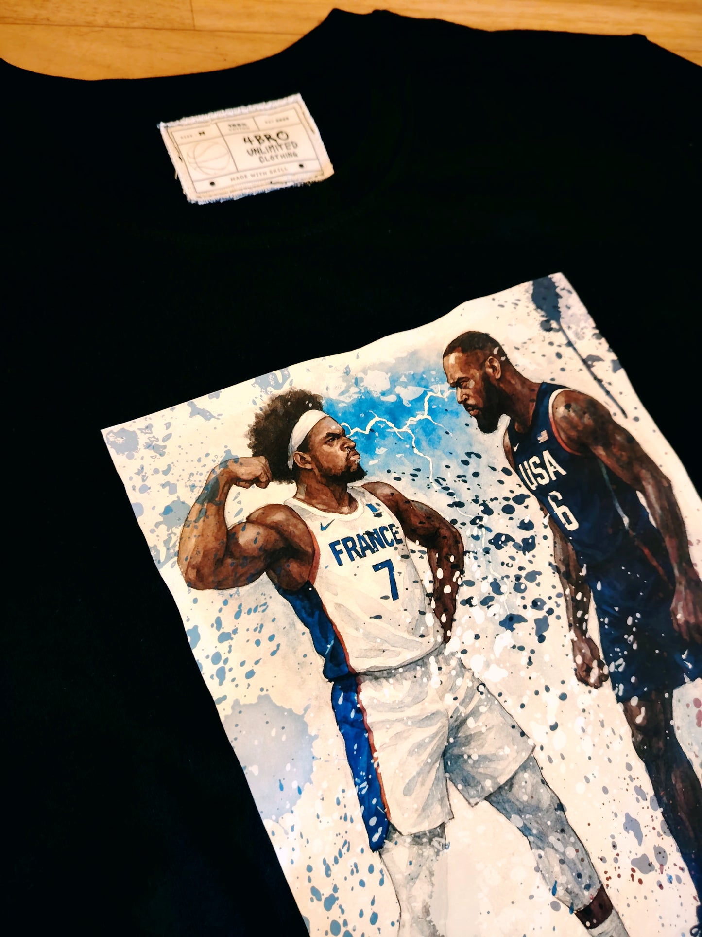 T-shirt collection "Créa by 4bro" LeBron vs Yabusele