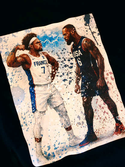T-shirt collection "Créa by 4bro" LeBron vs Yabusele
