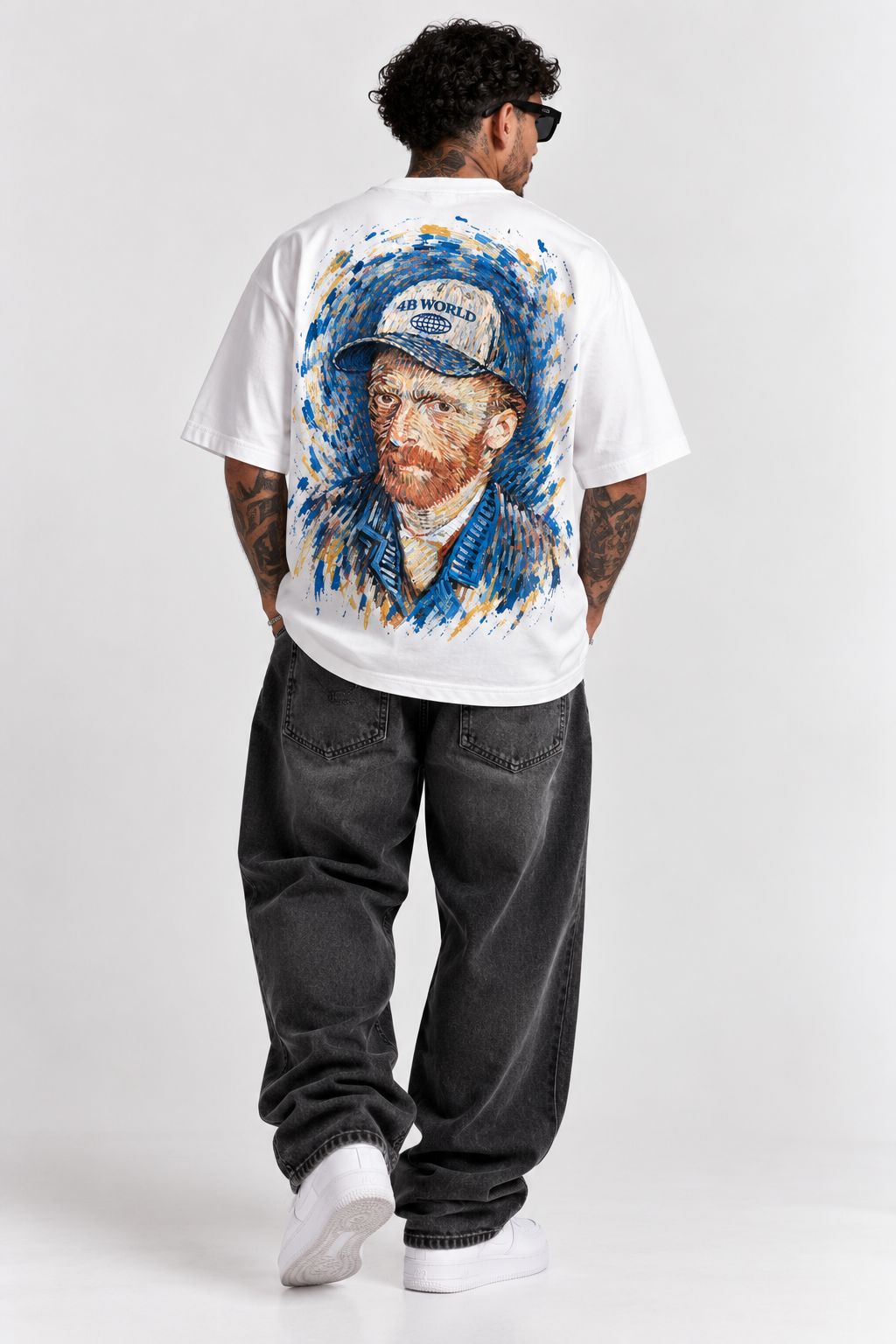 T-shirt Oversize Homme 4B World Vincent – Blanc