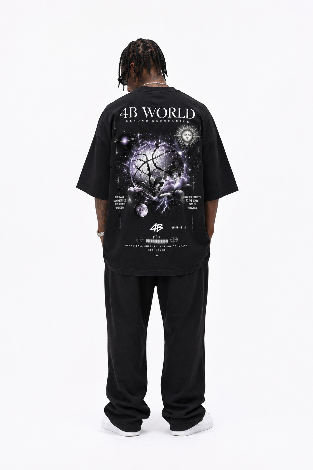 T-shirt Oversize Noir 4B World Beyond Boundaries | 4B Unlimited Clothing