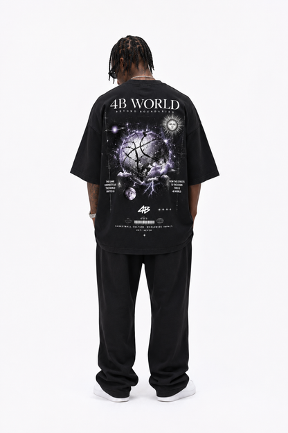 T-shirt Oversize Noir 4B World Beyond Boundaries | 4B Unlimited Clothing