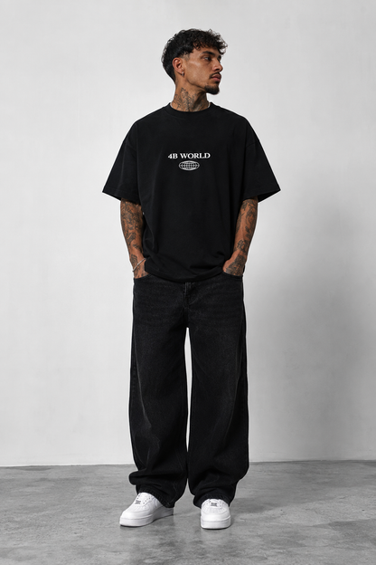 T-shirt Oversize Homme 4B World – Built For The Game – Noir