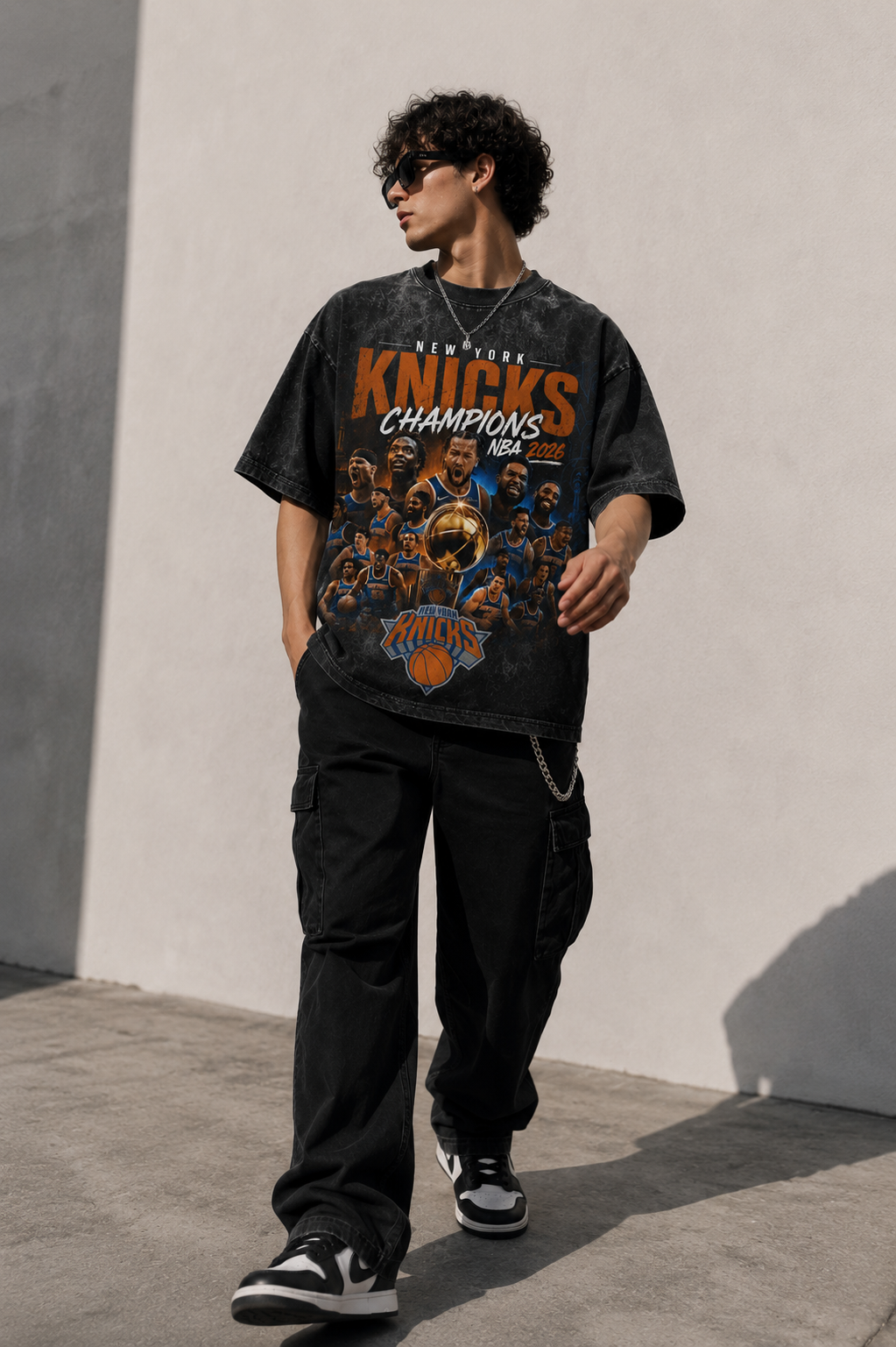 T-shirt manches courtes oversize "NY champs"