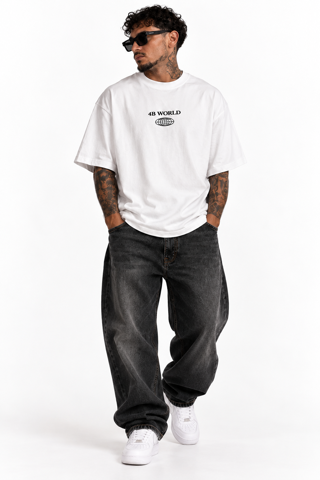 T-shirt Oversize 4B World The Scream – Blanc