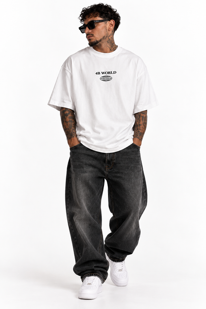 T-shirt Oversize 4B World The Scream – Blanc