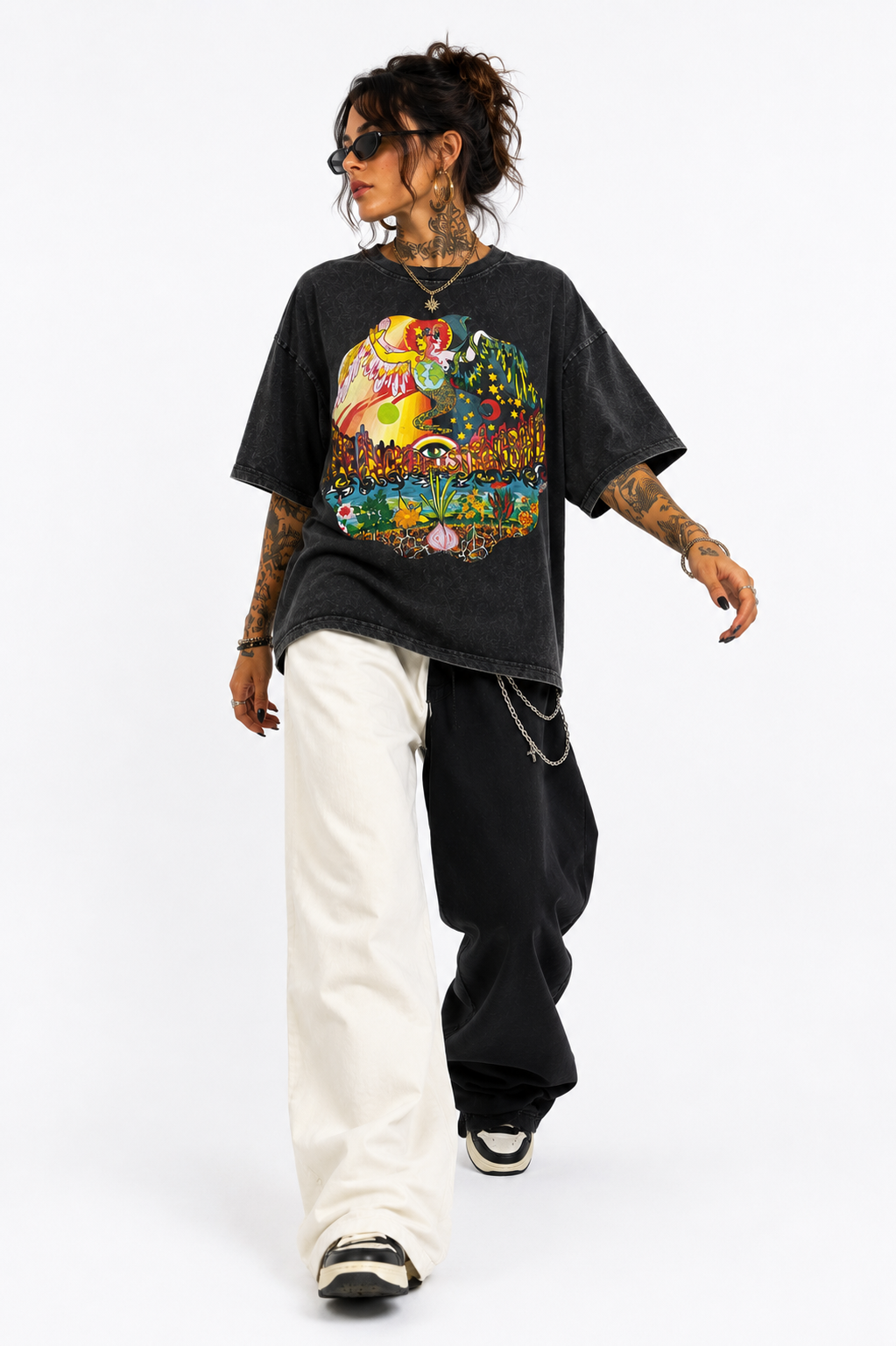 T-shirt oversize "the rock mum band"