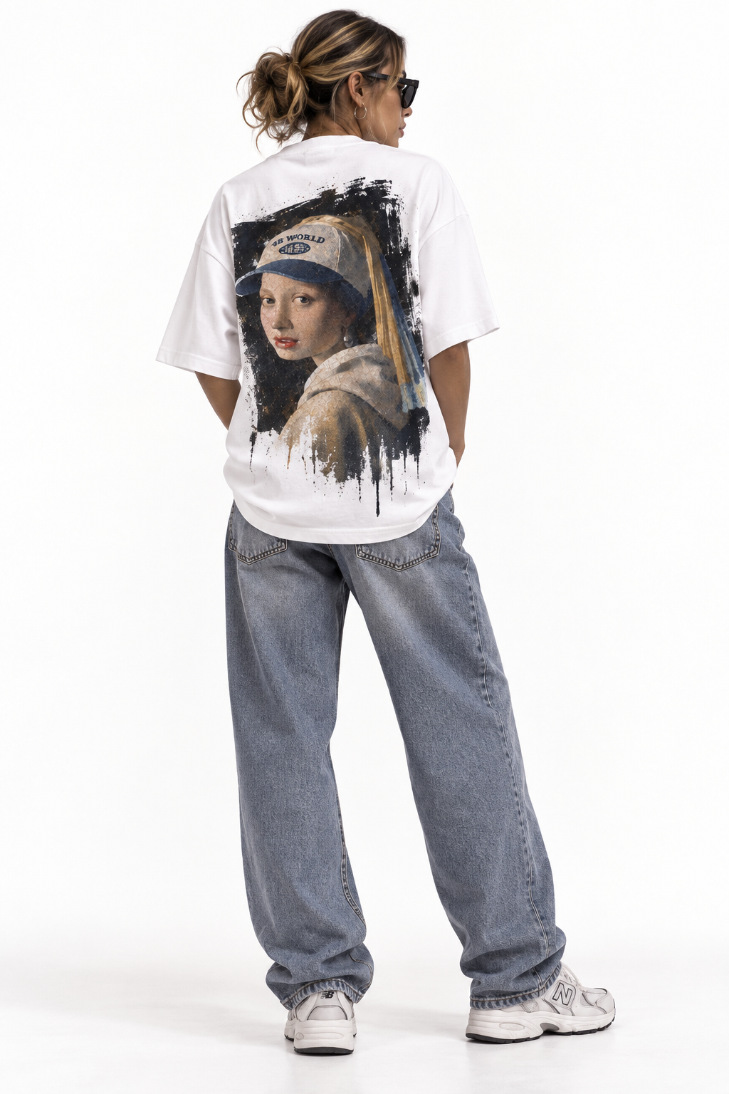 T-shirt Oversize 4B World Pearl – Blanc