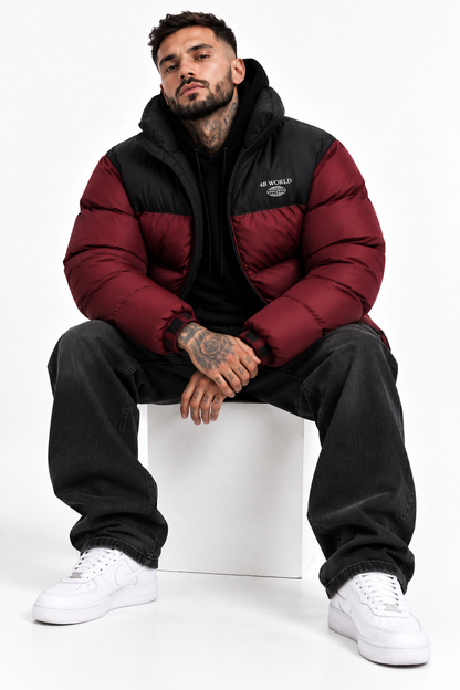Doudoune Homme Noire & Bordeaux – 4B World