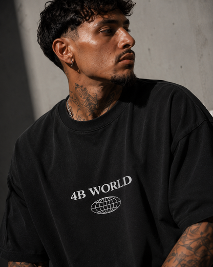 T-shirt Oversize Homme 4B World – Built For The Game – Noir