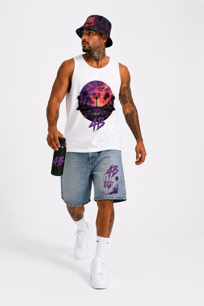 Ensemble débardeur/shorts " Cosmic white edition"@