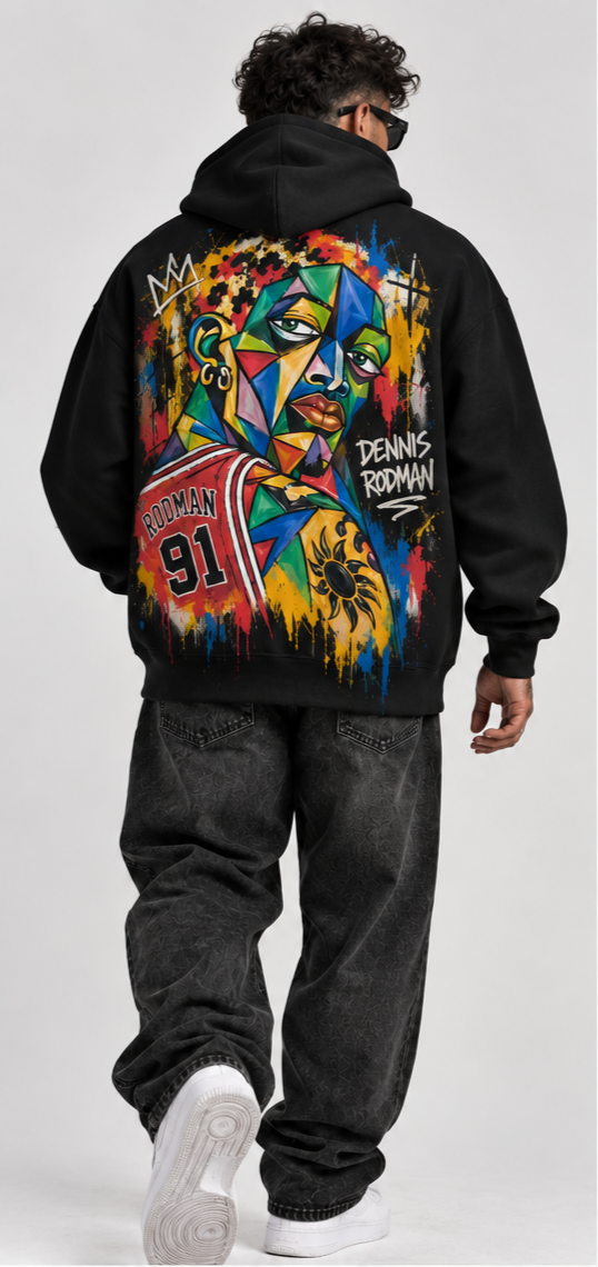 Hoodie Oversize 4B World Rodman 91 – Noir