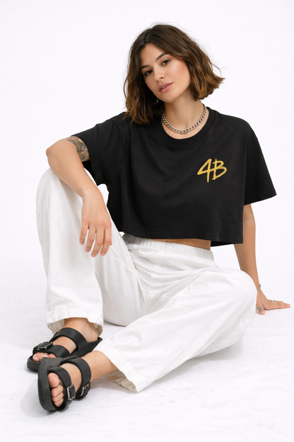 T-shirt crop top "flowers"