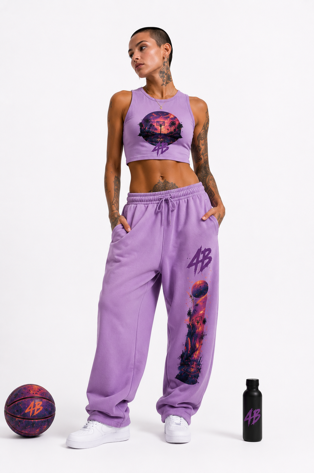 Ensemble crop top/jogging "Cosmic hoop women's performances"