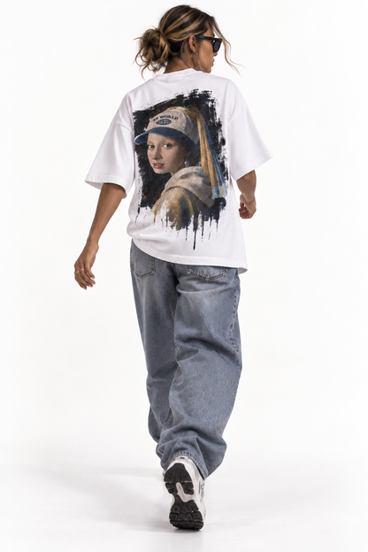 T-shirt Oversize 4B World Pearl – Blanc