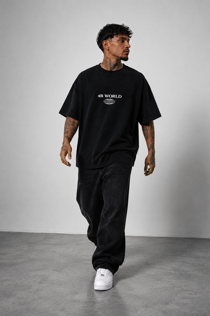 T-shirt Oversize Homme 4B World – Built For The Game – Noir