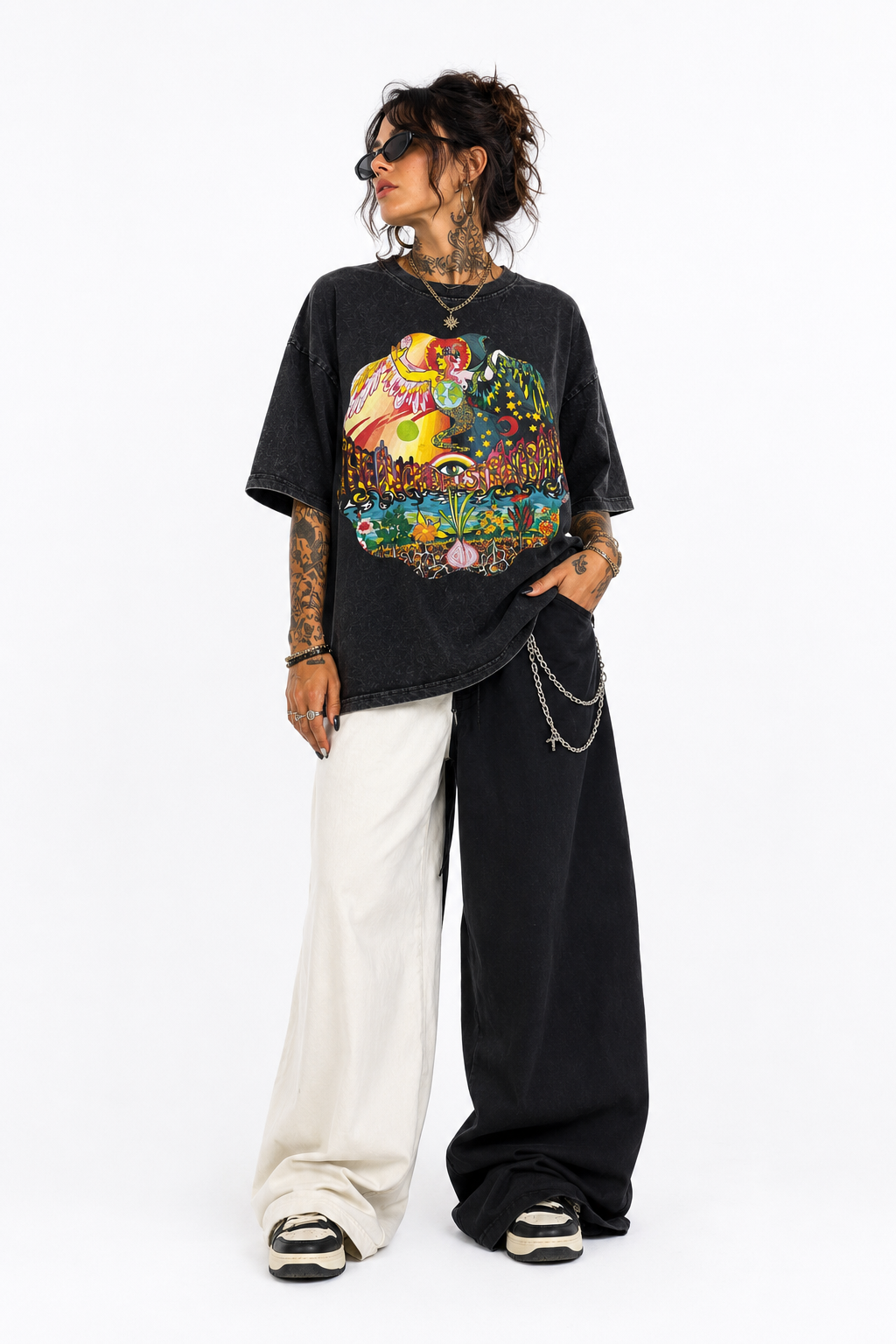 T-shirt oversize "the rock mum band"