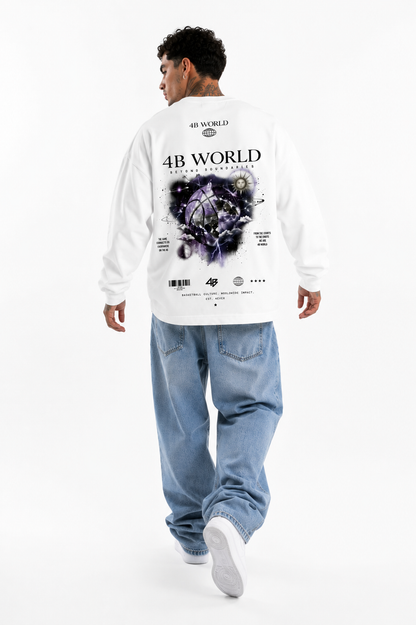 Sweat Oversize Blanc 4B World Beyond Boundaries | 4B Unlimited Clothing