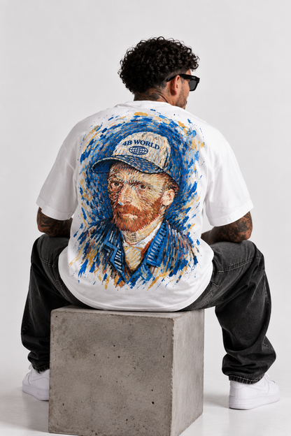 T-shirt Oversize Homme 4B World Vincent – Blanc