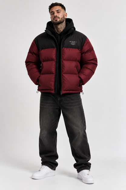 Doudoune Homme Noire & Bordeaux – 4B World