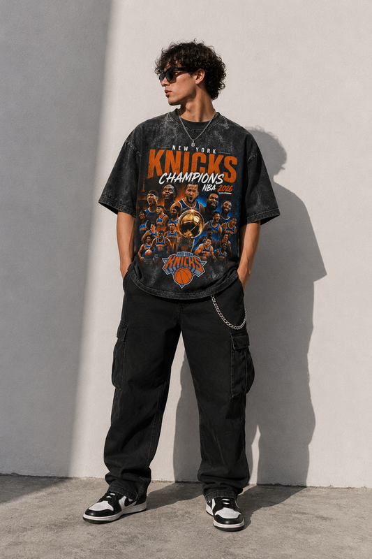 T-shirt manches courtes oversize "NY champs"