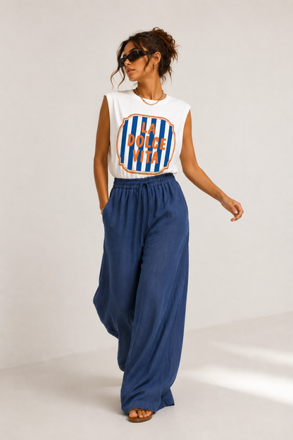 T-shirt sans manche "la dolce vita"