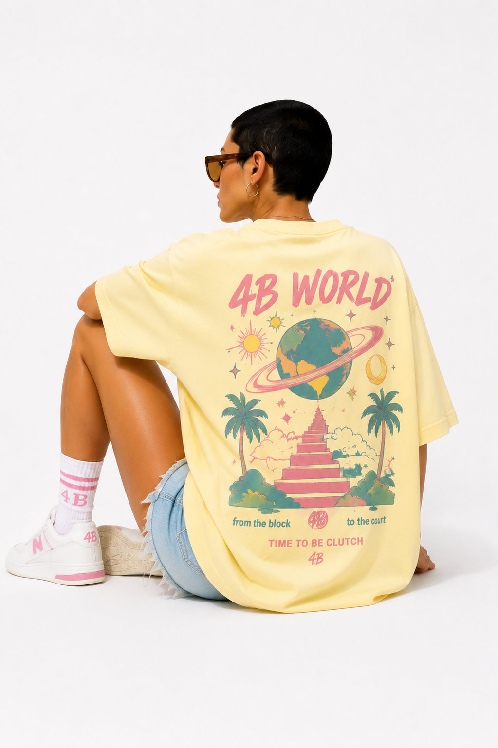 T-shirt Oversize 4B World Summer Jaune | 4B Unlimited Clothing