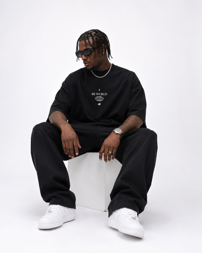 T-shirt Oversize Noir 4B World Beyond Boundaries | 4B Unlimited Clothing