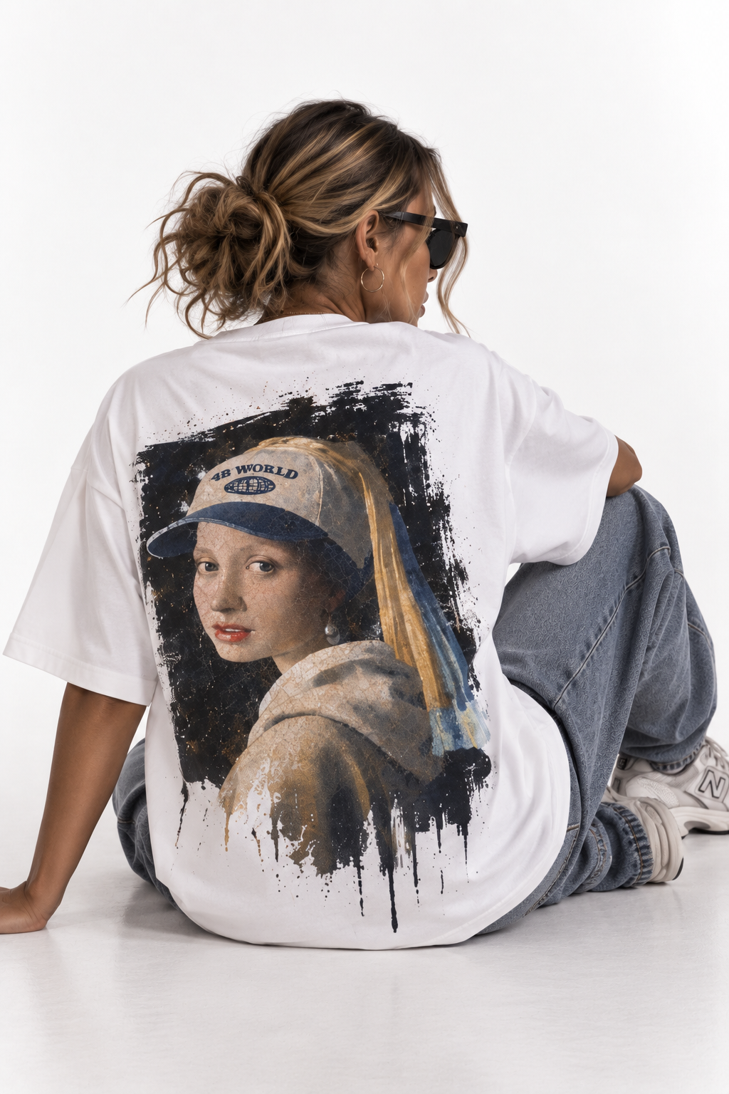 T-shirt Oversize 4B World Pearl – Blanc