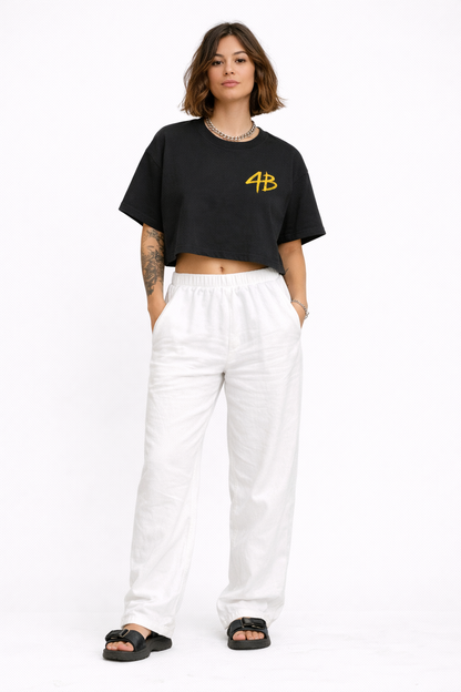 T-shirt crop top "flowers"