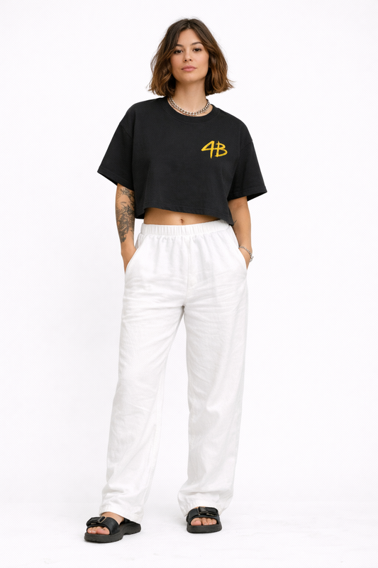 T-shirt crop top "flowers"