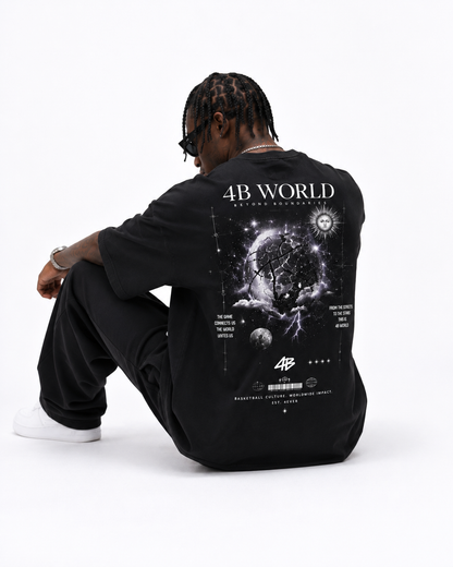 T-shirt Oversize Noir 4B World Beyond Boundaries | 4B Unlimited Clothing