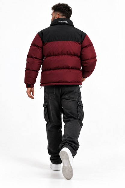 Doudoune Homme Noire & Bordeaux – 4B World