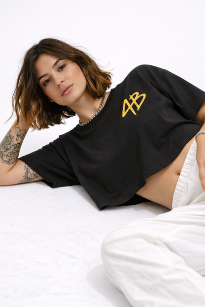 T-shirt crop top "flowers"