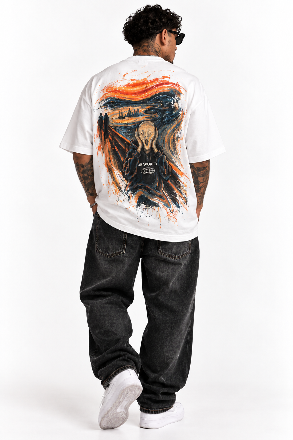 T-shirt Oversize 4B World The Scream – Blanc