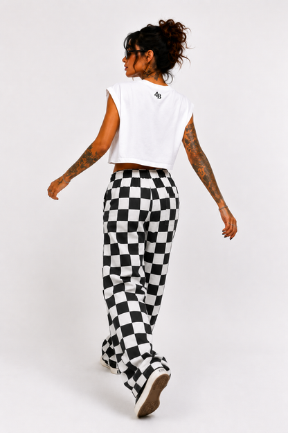 T-shirt sans manche crop top "smiley"
