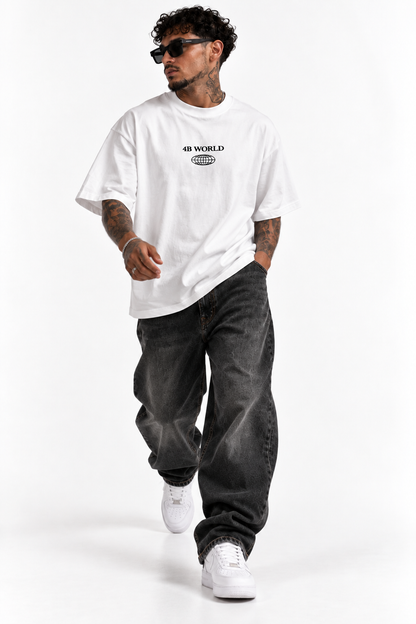 T-shirt Oversize 4B World The Scream – Blanc