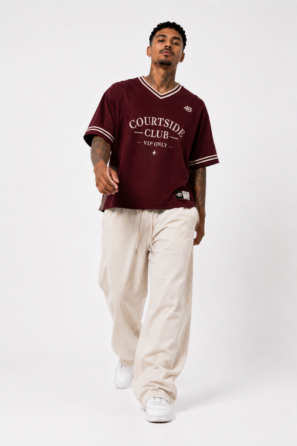 T-shirt Oversize Courtside Club VIP Bordeaux | 4B Unlimited Clothing