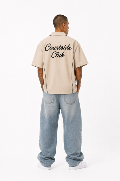 Chemise Oversize Courtside Club Beige | 4B Unlimited Clothing