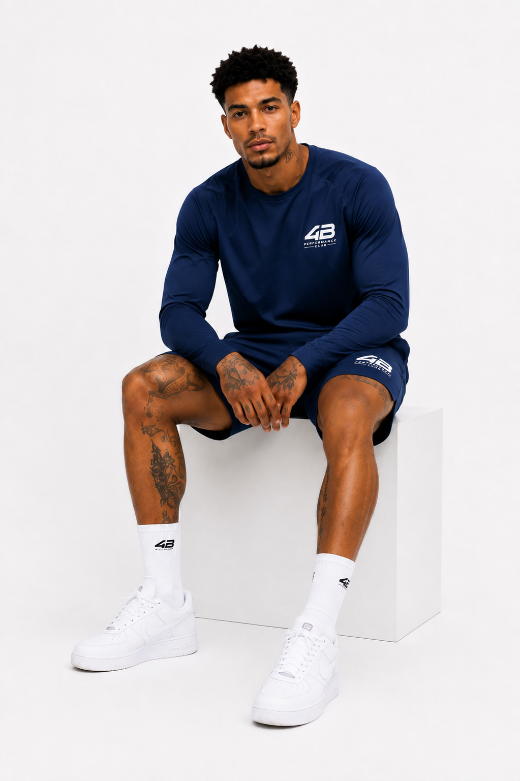Ensemble de Sport Homme Manches Longues 4B Performance Club – Rain or Shine – Bleu Marine