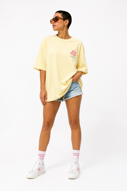 T-shirt Oversize 4B World Summer Jaune | 4B Unlimited Clothing