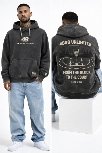 Sweat a capuche "from the block to the court"