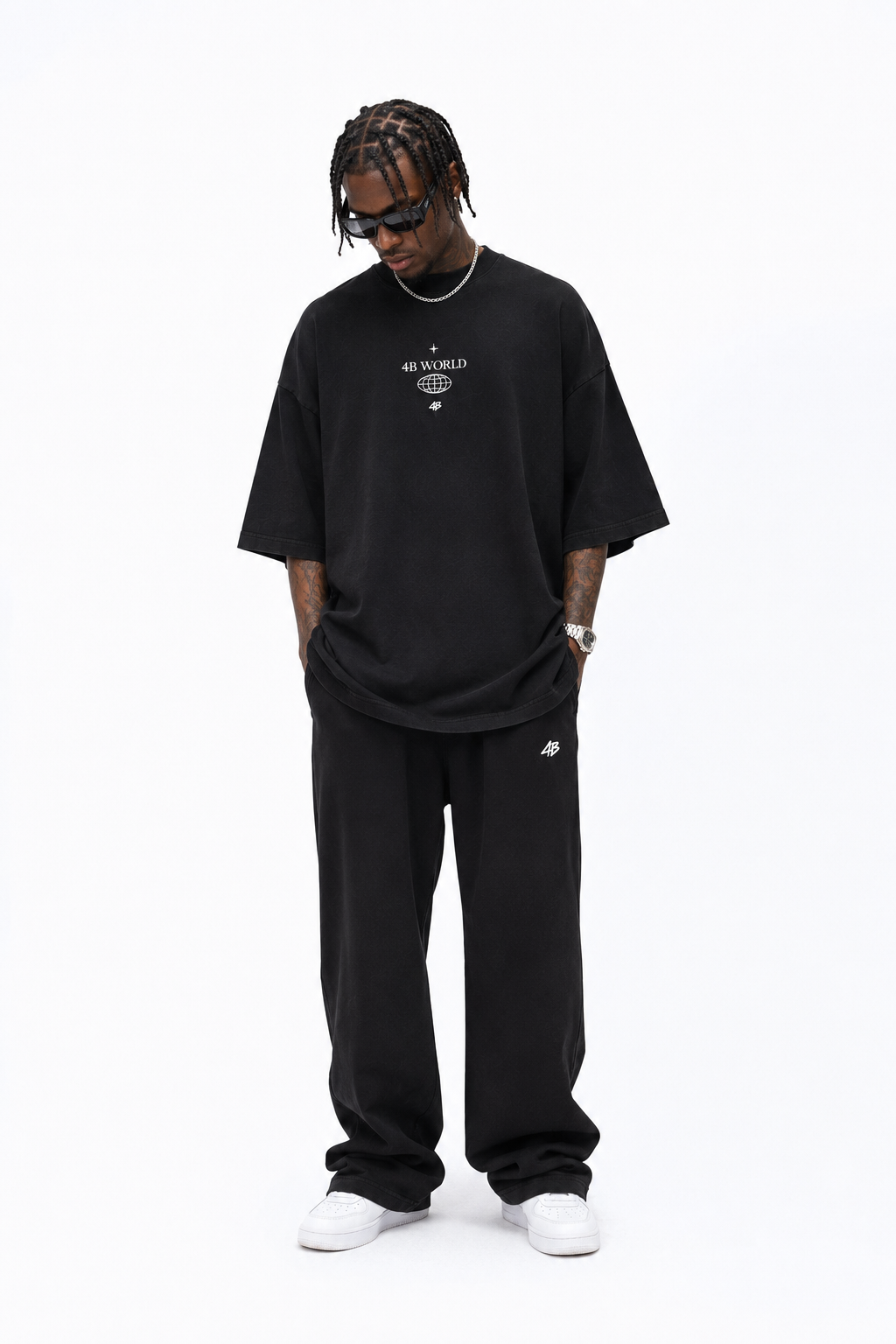 T-shirt Oversize Noir 4B World Beyond Boundaries | 4B Unlimited Clothing