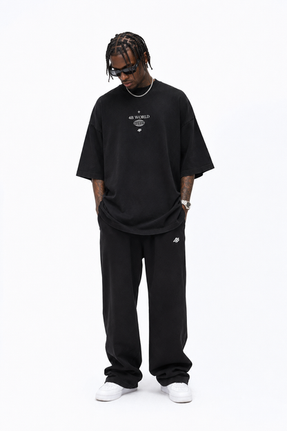 T-shirt Oversize Noir 4B World Beyond Boundaries | 4B Unlimited Clothing
