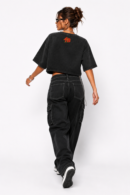 T-shirt crop top #strong mum club"